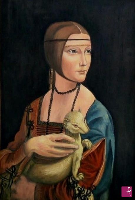 quadri in vendita online - LA DAMA CON L'ERMELLINO (CM 35X50)