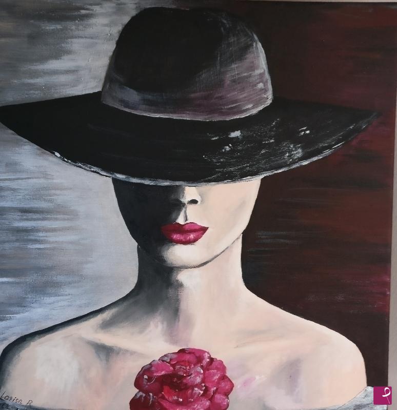 quadri in vendita online - La donna con cappello