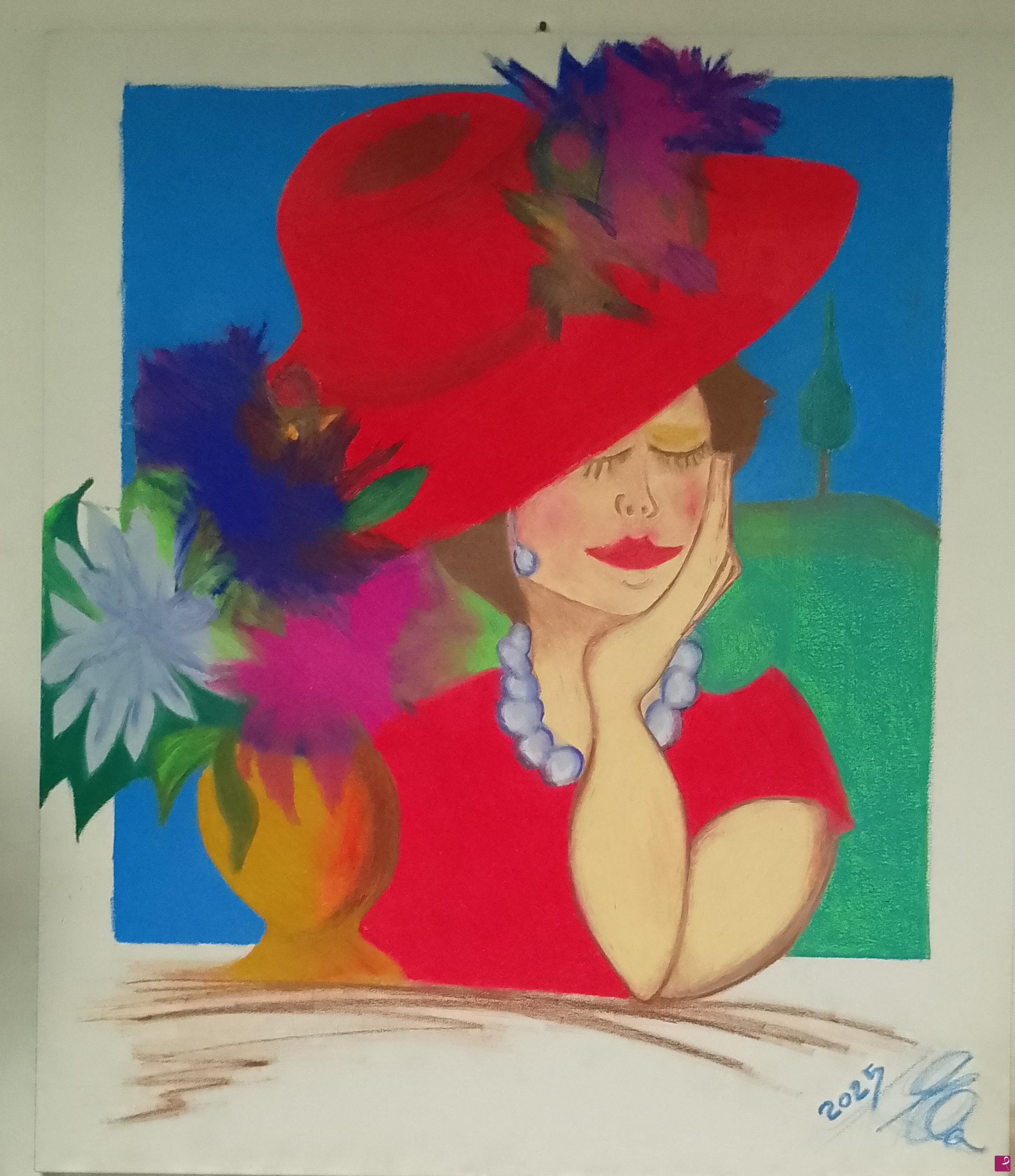 quadri in vendita online - La donna in rosso