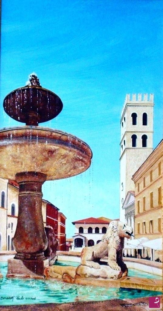 quadri in vendita online - La fontana dei leoni