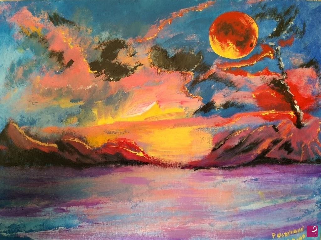 quadri in vendita online - (" LA LUNA DI SANGUE")