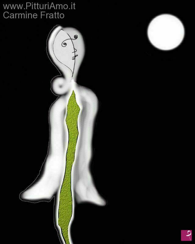 quadri in vendita online - La modella e la luna