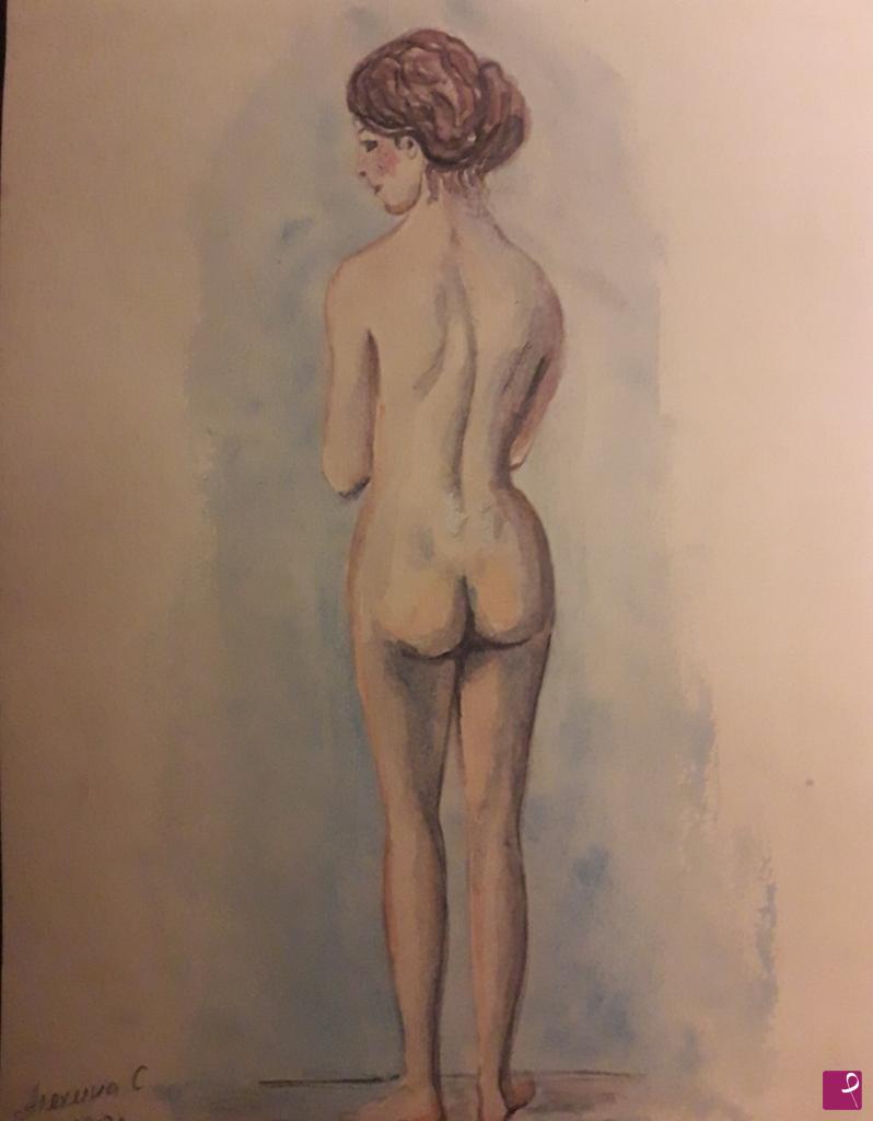 quadri in vendita online - La modella nuda in piedi