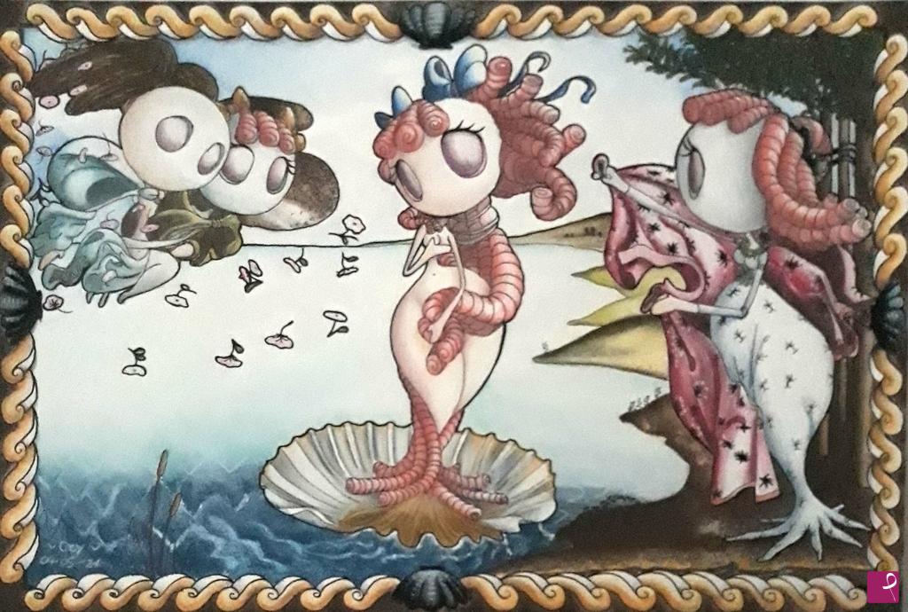 quadri in vendita online - La nascita di Cocoot (mio personaggio) disegno 8