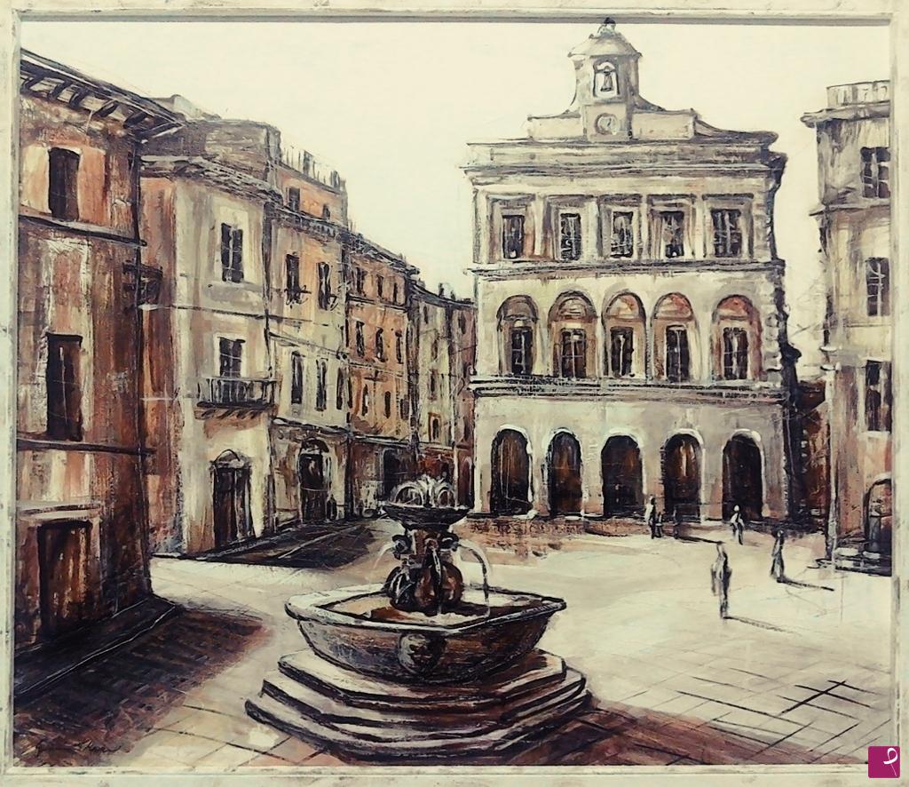 quadri in vendita online - La piazza un tempo