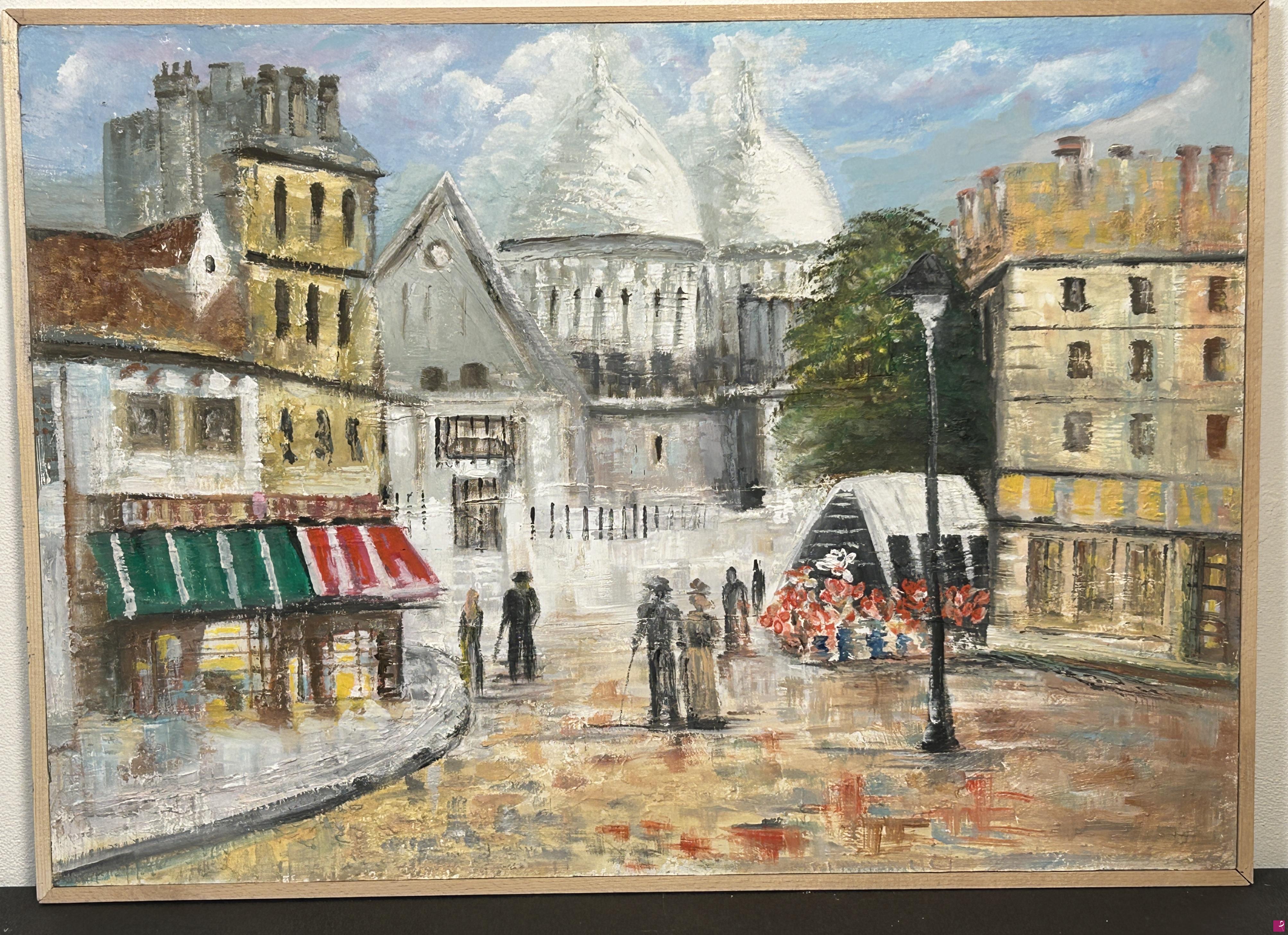 quadri in vendita online - La Place du Tertre e Montmartre Paris 