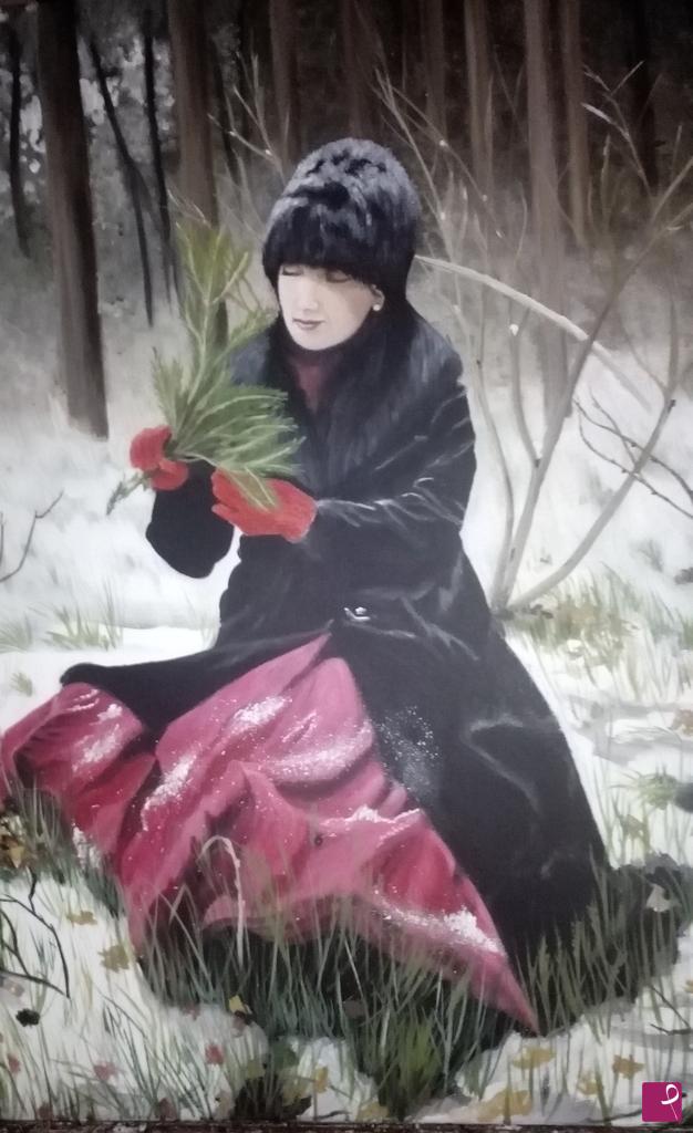 quadri in vendita online - La ragazza nella neve