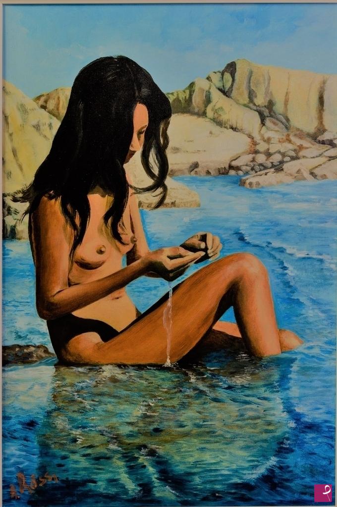 quadri in vendita online - LA RAGAZZA SULLO SCOGLIO  (2008)