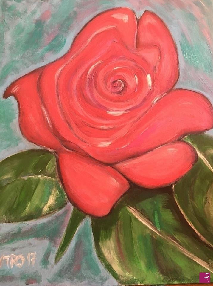 quadri in vendita online - La rosa rosa