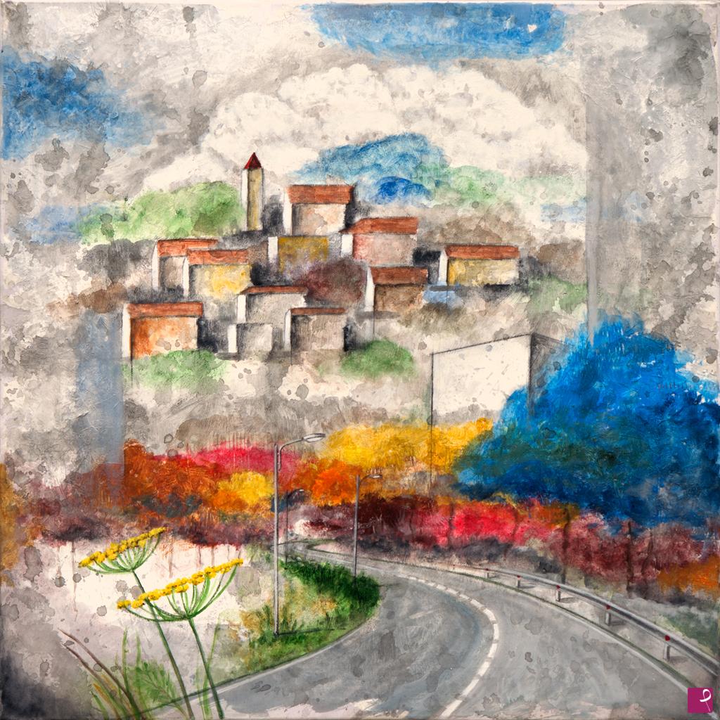 quadri in vendita online - la strada verso il borgo