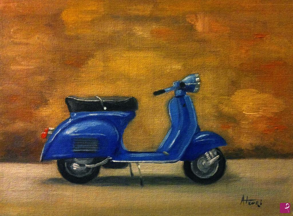 quadri in vendita online - la vespa blu