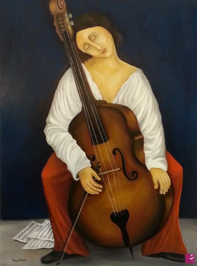 quadri in vendita online - La violoncellista