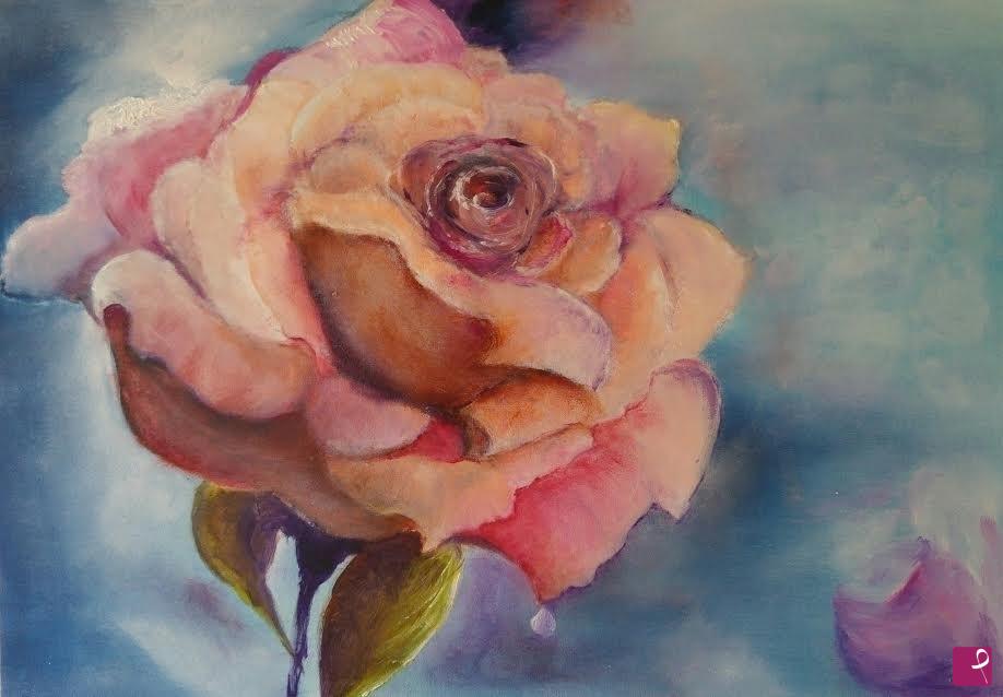 quadri in vendita online - Lacrima di una rosa