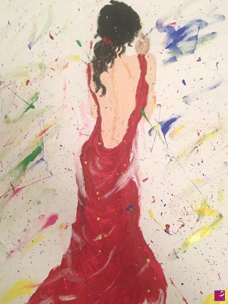 quadri in vendita online - Lady in Red