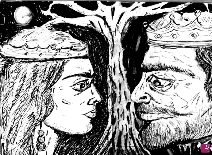 quadri in vendita online - Lady Macbeth and king Macbeth