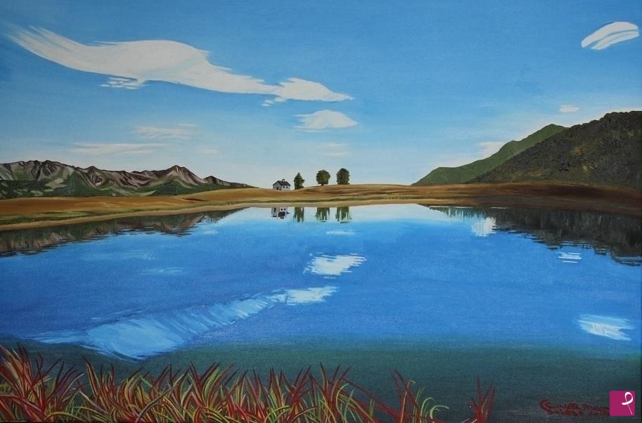 quadri in vendita online - Lago Blu
