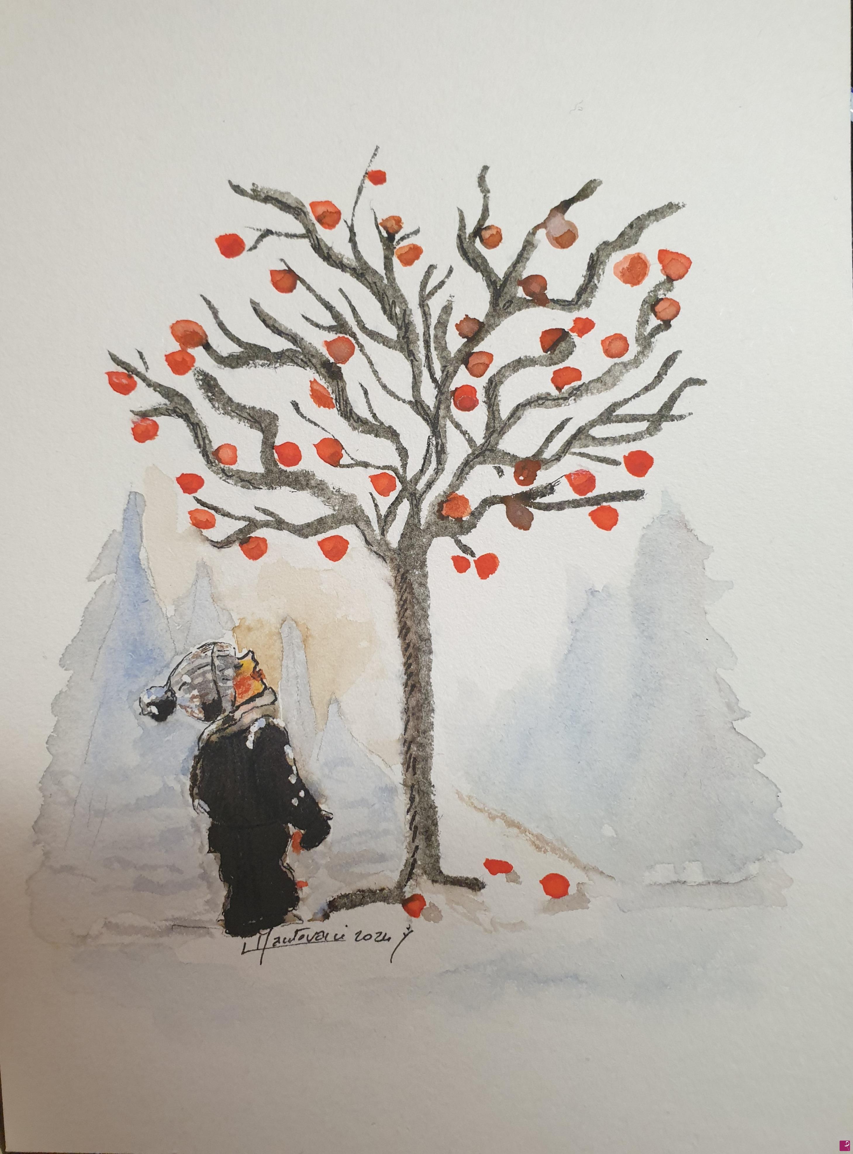quadri in vendita online - l'albero di kaki