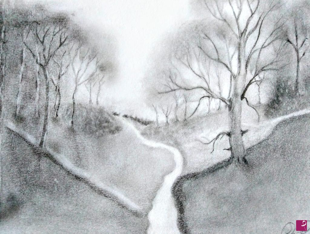 quadri in vendita online - Landscape with fog