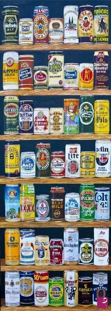 quadri in vendita online - Lattine di birra