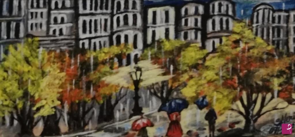 quadri in vendita online - L'autunno in città 