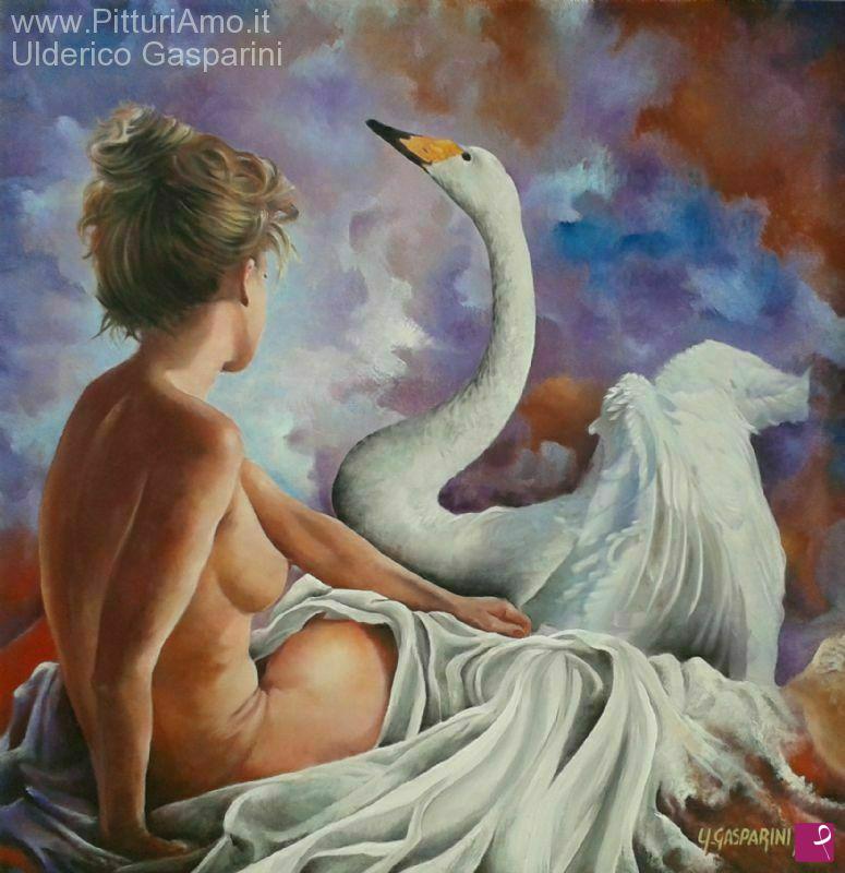 quadri in vendita online - Leda e il cigno