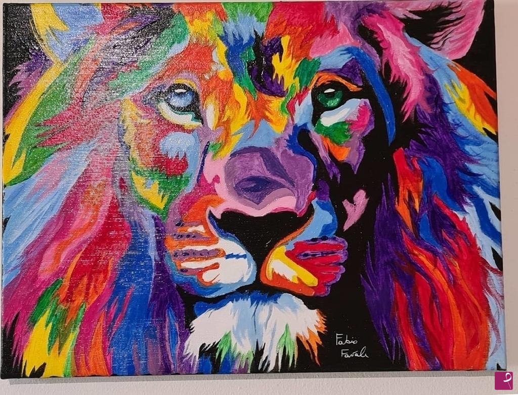 quadri in vendita online - Leone popart