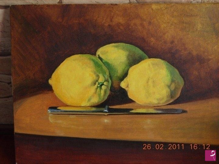 quadri in vendita online - limoni e coltello