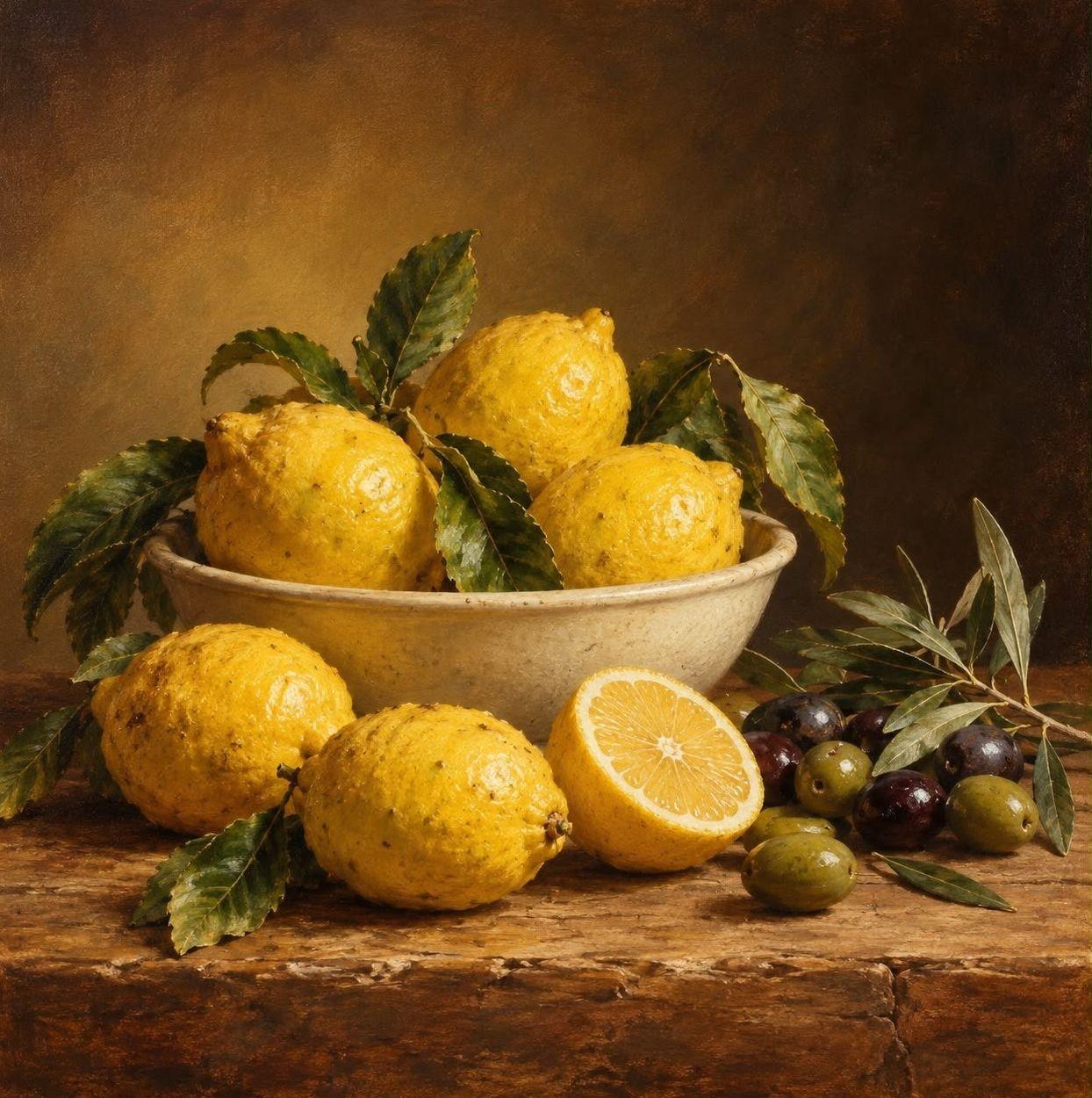 quadri in vendita online - limoni e olive