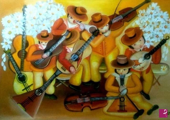 quadri in vendita online - L'orchestra dei fiori