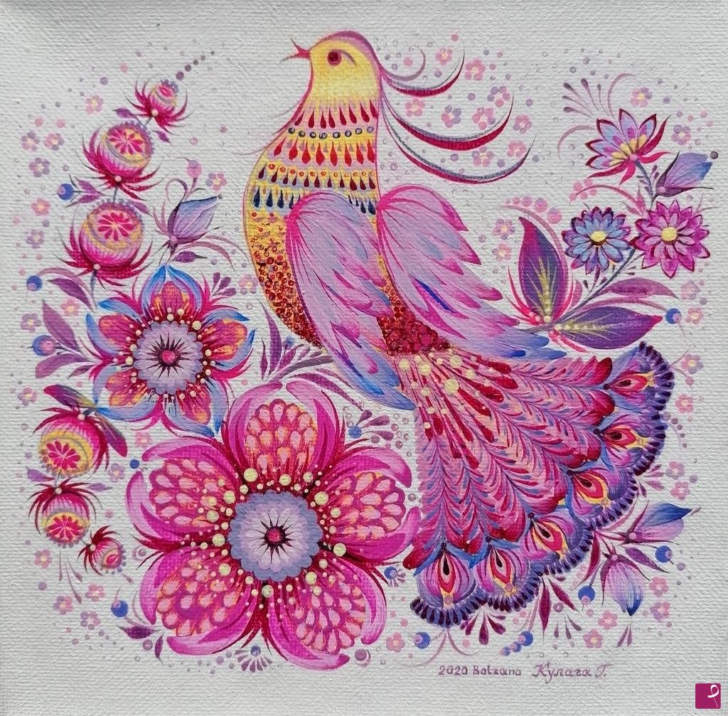 quadri in vendita online - L´UCCELLO ROSA