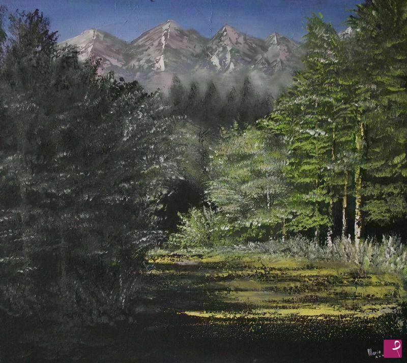 quadri in vendita online - luce tra gli alberi