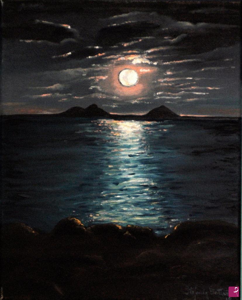 quadri in vendita online - Luna di notte