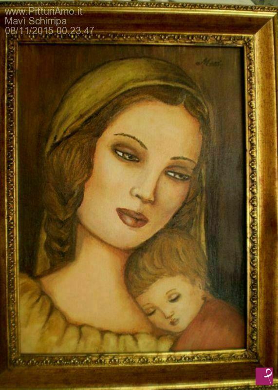 quadri in vendita online - Madonna con bambino