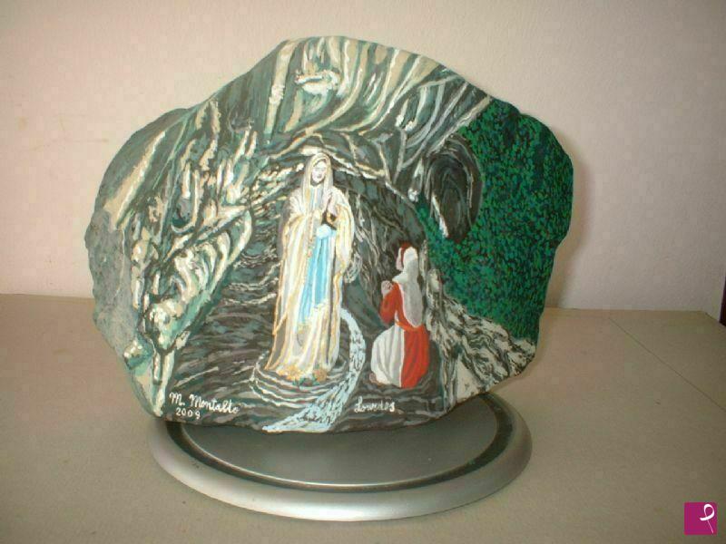 quadri in vendita online - Madonna di Lourdes e Bernadette