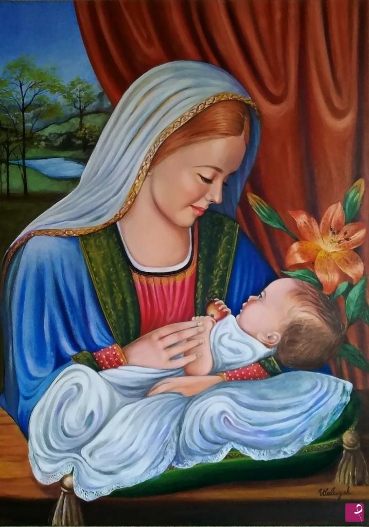 quadri in vendita online - Madonna in adorazione