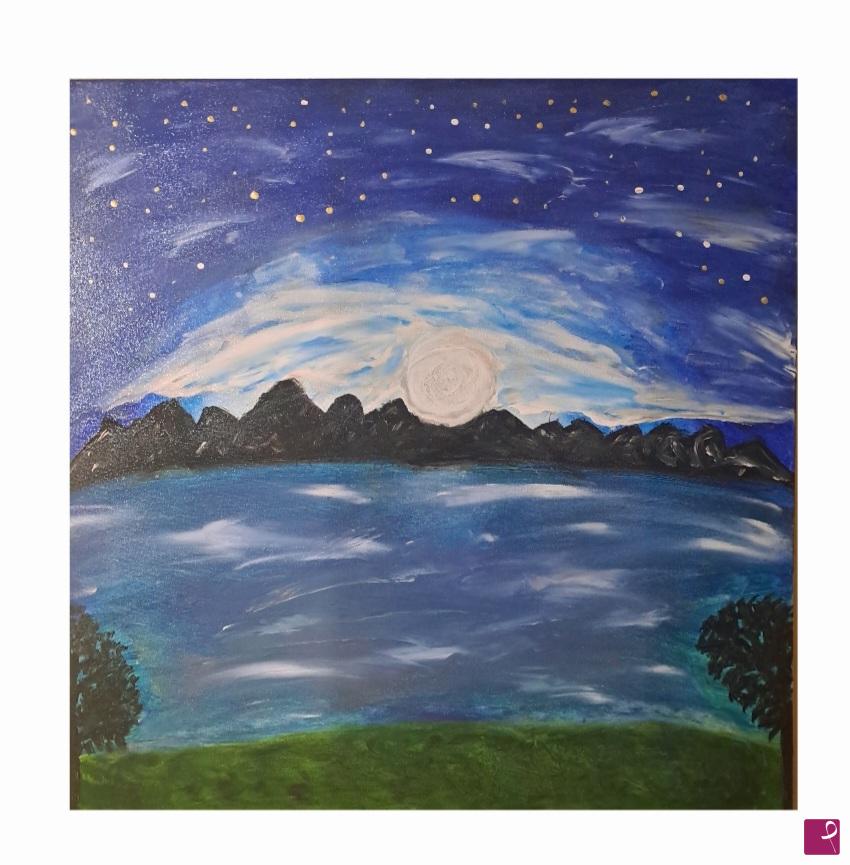 quadri in vendita online - Magic white moon