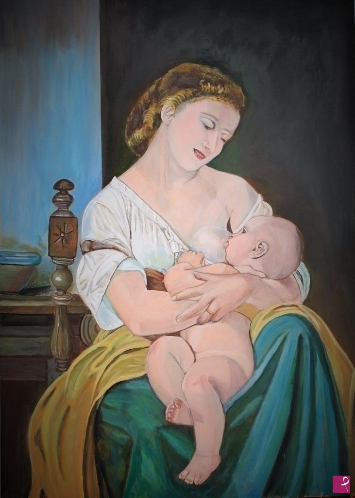 quadri in vendita online - mamma con neonato