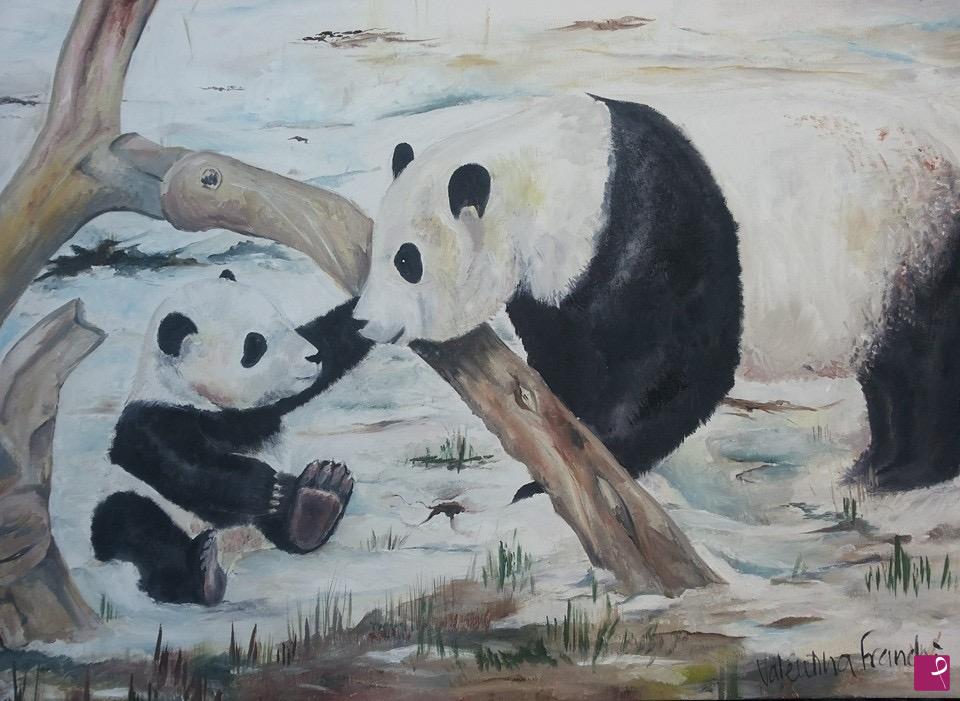 quadri in vendita online - Mamma panda