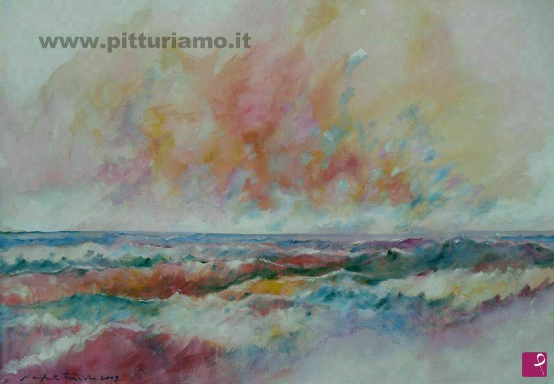 quadri in vendita online - Mare aranciato