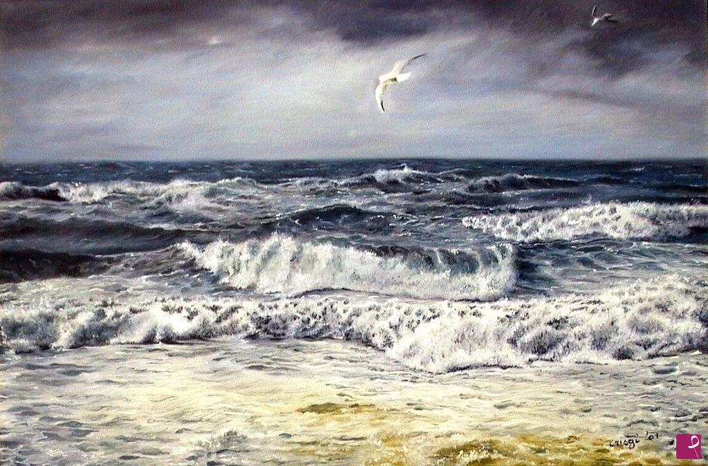 quadri in vendita online - Mare d'inverno