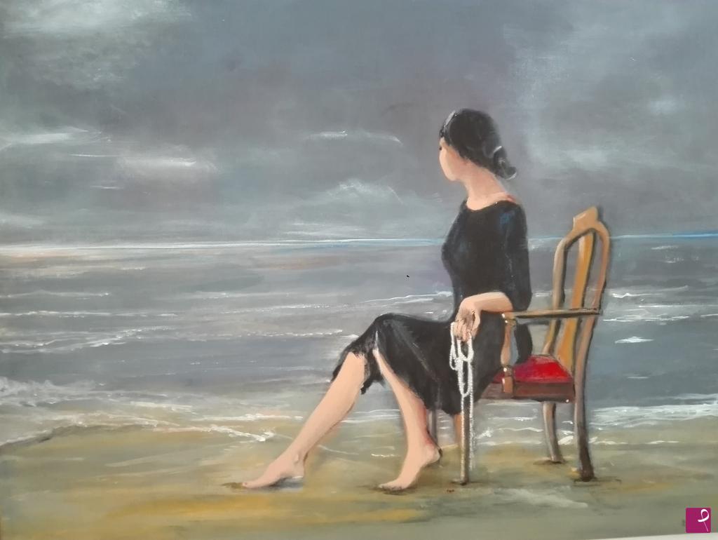 quadri in vendita online - mare grigio