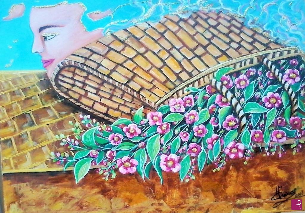 quadri in vendita online - Maschera in fiore