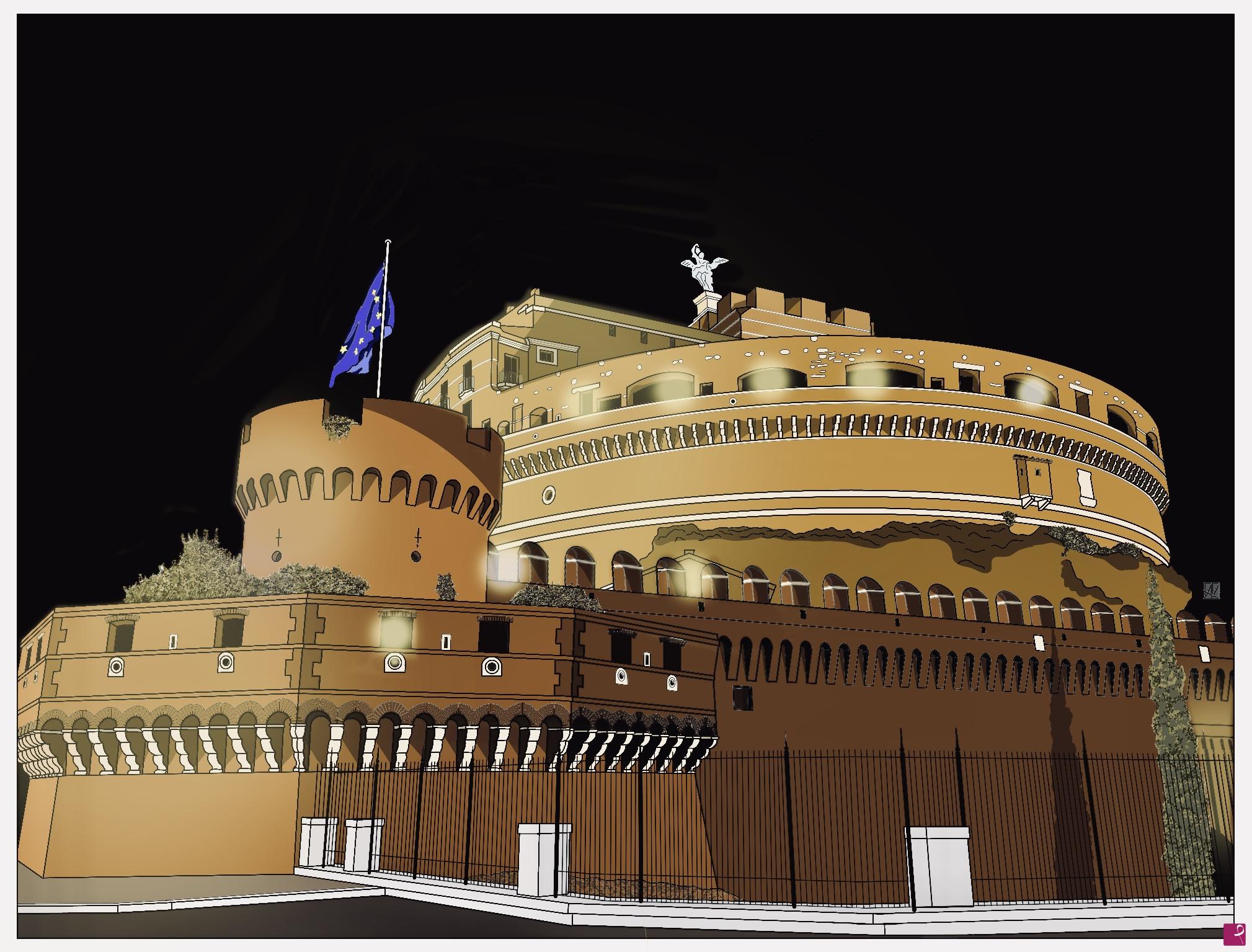 quadri in vendita online - Mausoleo di Adriano (Castel Sant’Angelo)