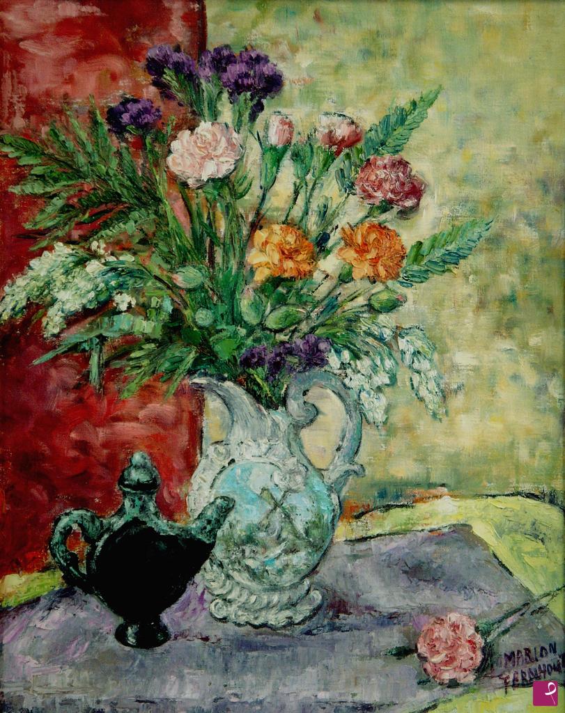 quadri in vendita online - Mazzo di fiori misti in vasetto olandese