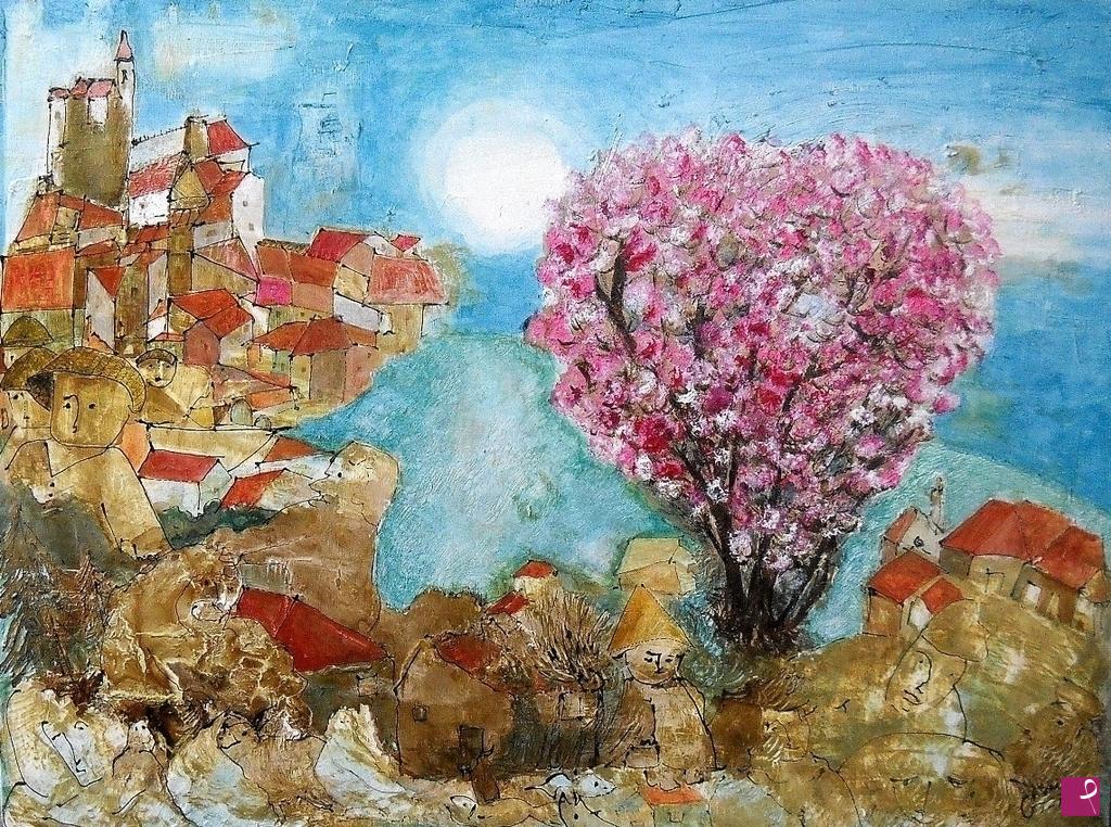 quadri in vendita online - MEDIOEVO..80x60x4 cm tecnica mista acrilico,catrame,resine