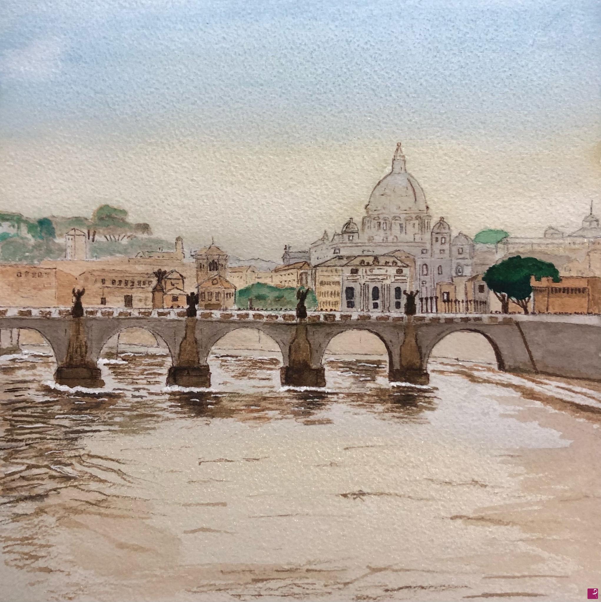 quadri in vendita online - Mentre il Tevere scorre…
