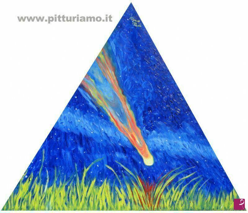 quadri in vendita online - Meteorite su un campo di grano