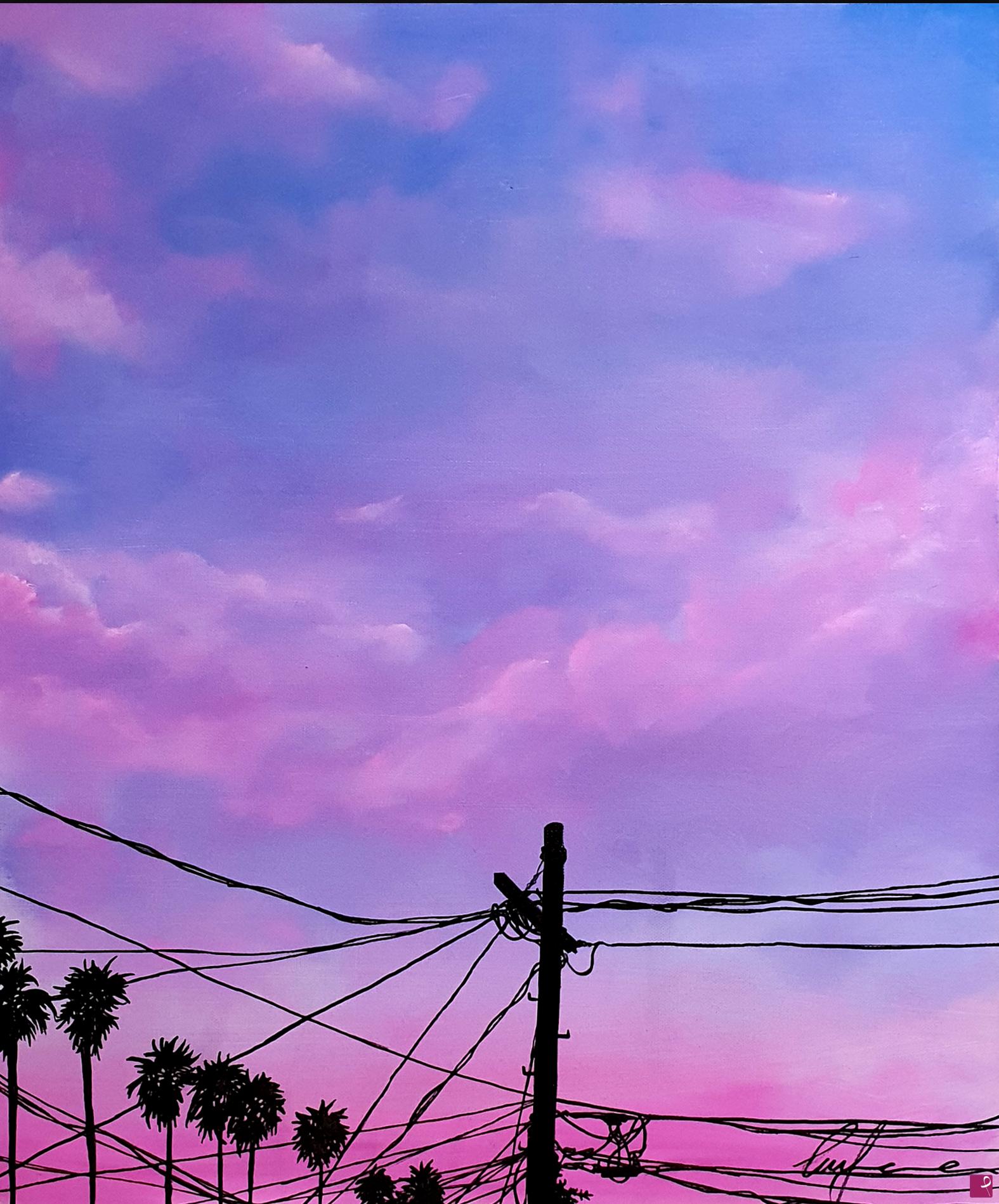 quadri in vendita online - miami pink telephone lines