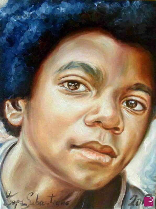 quadri in vendita online - Michael Jackson bambino