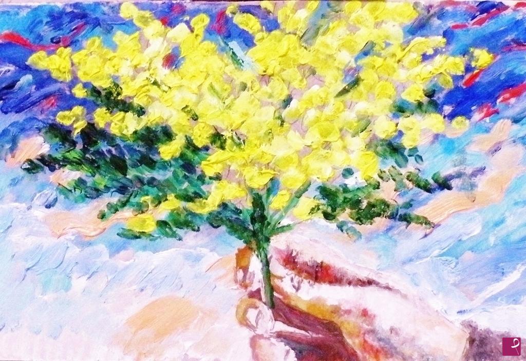 quadri in vendita online - MIMOSA PROFUMO  DI DONNA 